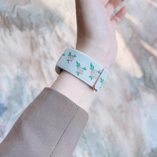 Floral Nylon Watch Strap