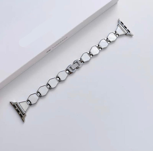 Silver Accent Marble Watch Strap