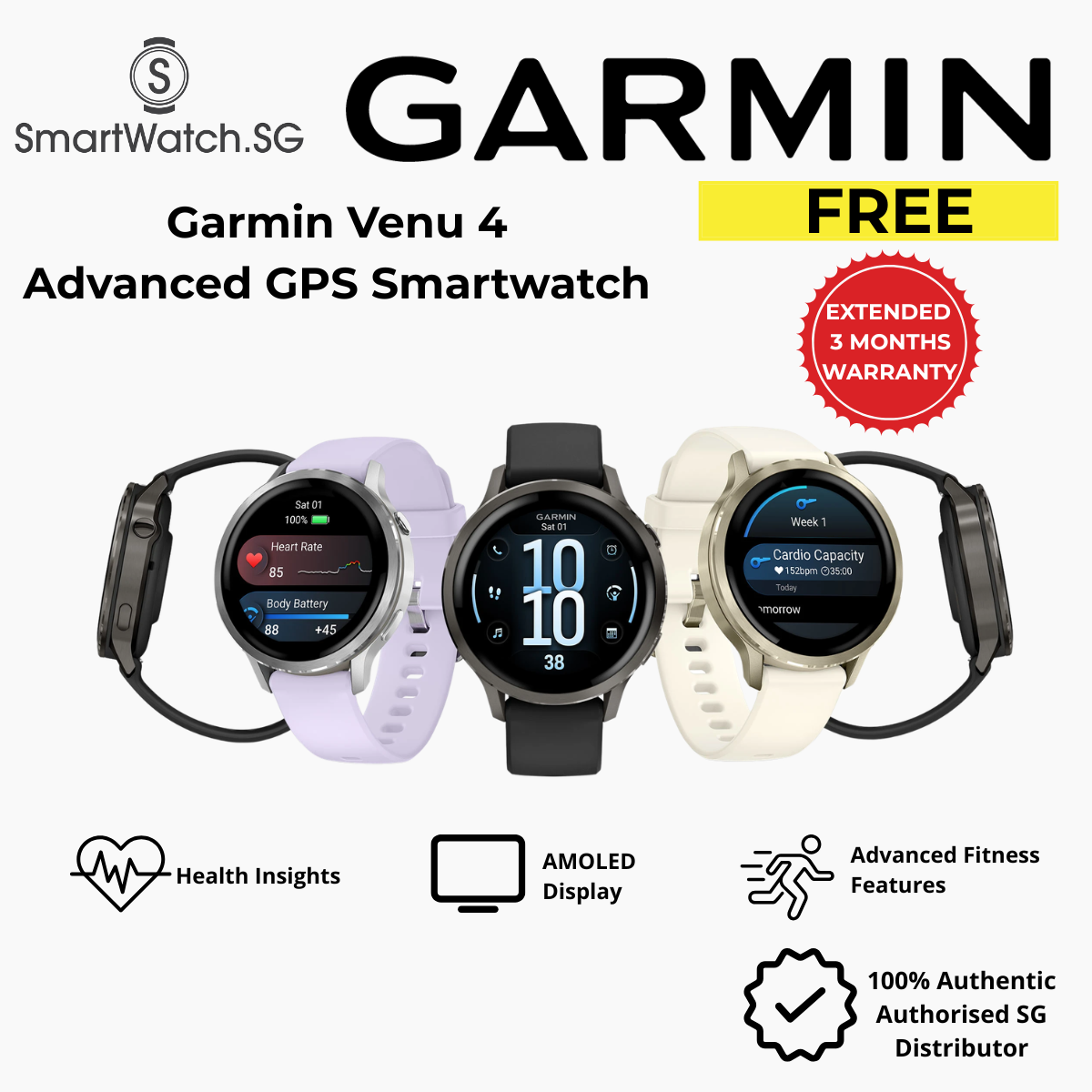 Garmin Venu 4 Advanced GPS Smartwatch